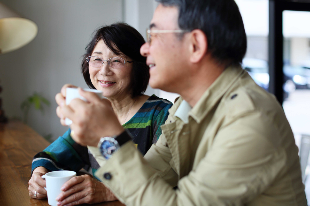 Older Couple having Coffee