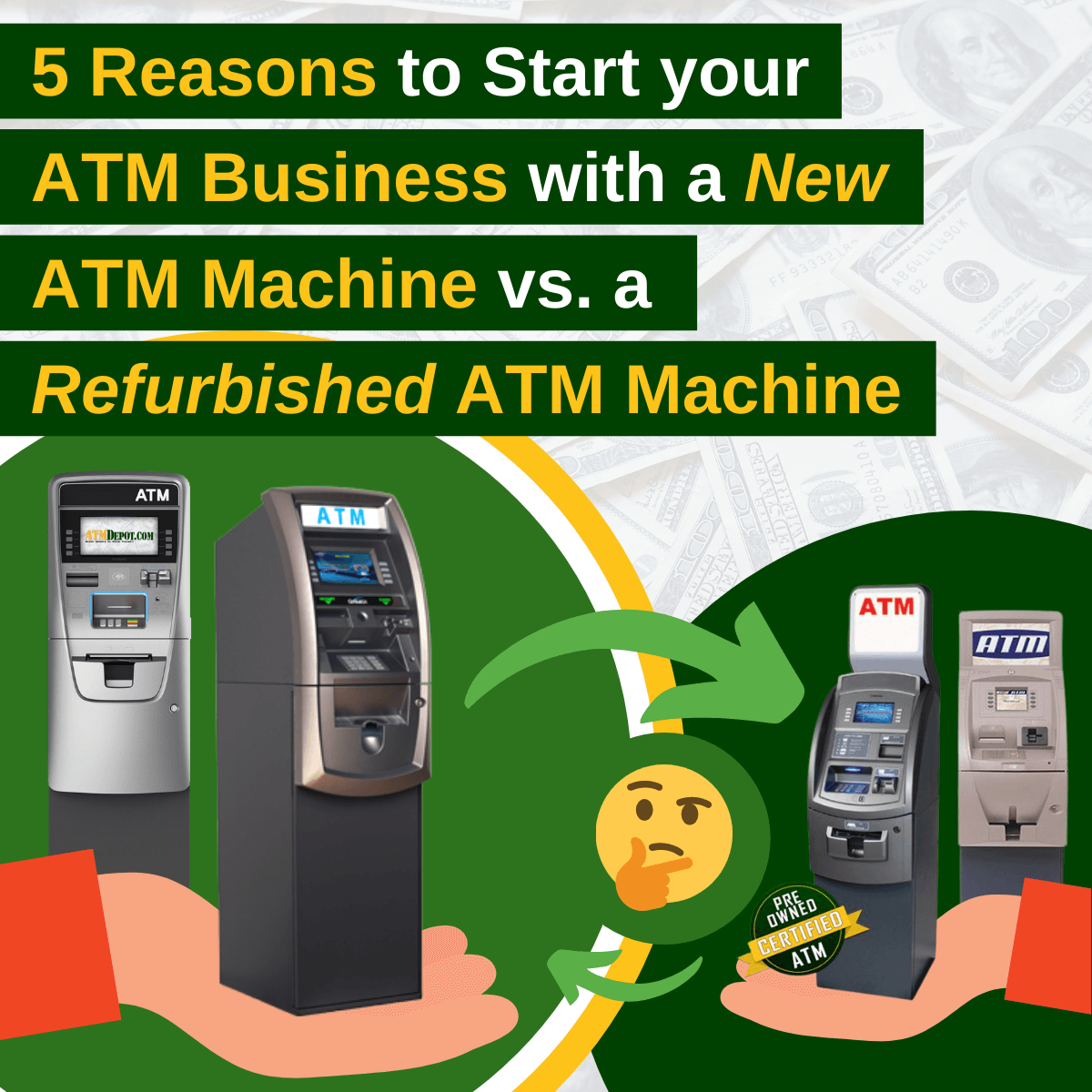 New ATM Machine vs Refurbished ATM Machine via ATMDepot